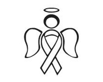 Cancer Awareness Angel Decal with Pink Ribbon Halo