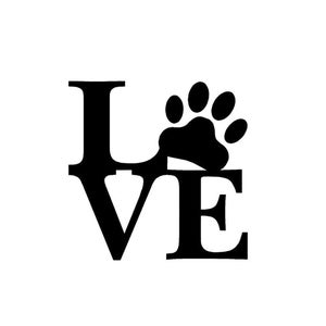 LOVE PAW PRINT Vinyl Decal Sticker Car Window Laptop Wall Choose Color