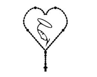 ROSARY Heart Vinyl Decal Sticker MARY Religious God Jesus Priest Choose Color Free Shipping