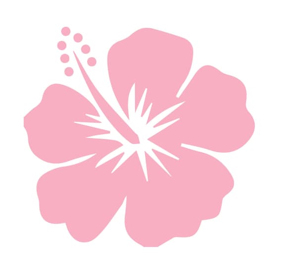 Hawaiian Hibiscus Flower Car Decal Pink Island Girl Beach Car Bumper Sticker