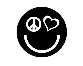 Peace Love Happiness Vinyl Decal - Car, Laptop, Wall Sticker - Etsy
