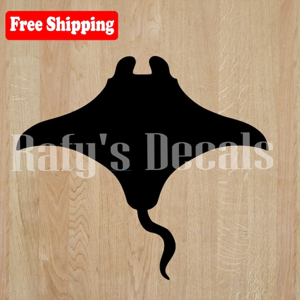 Manta Ray Viny Decal Iphone Car Window Laptop Wall Choose Color and Size FREE SHIPPING