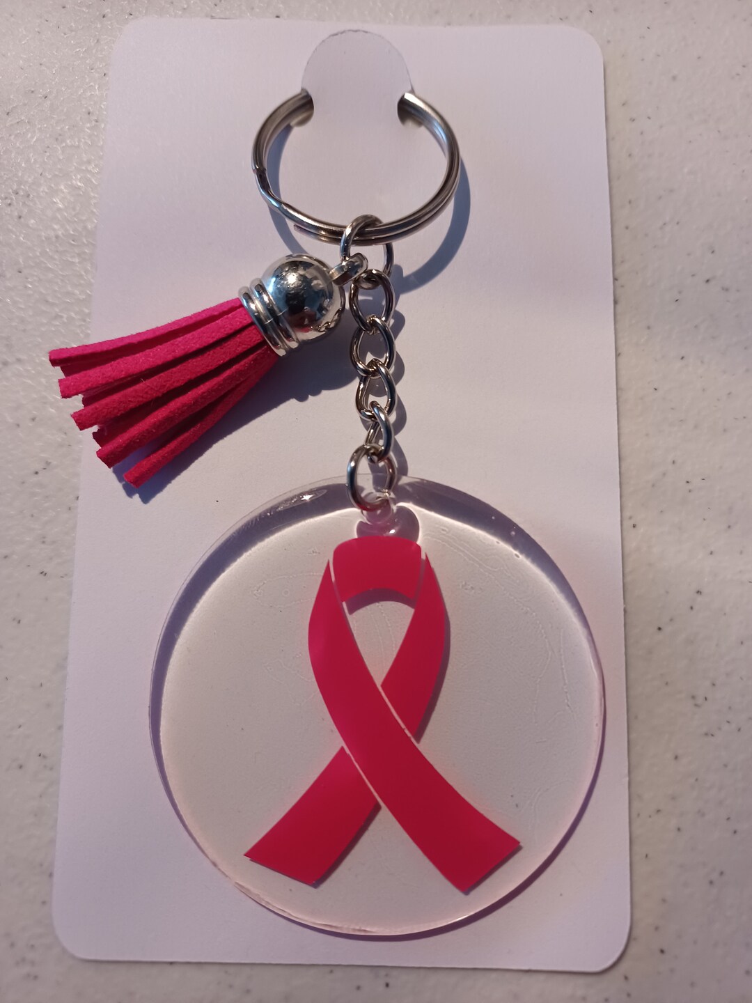 Cancer Awareness Acrylic Keychain With Tassel, Purse Charm, Backpack ...