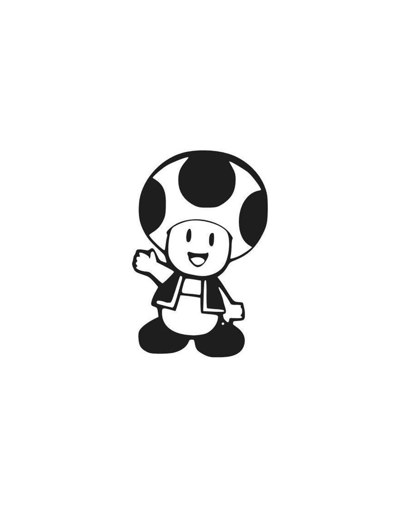 SUPER MARIO TOAD Mushroom Vinyl Decal Sticker Laptop Window Etsy