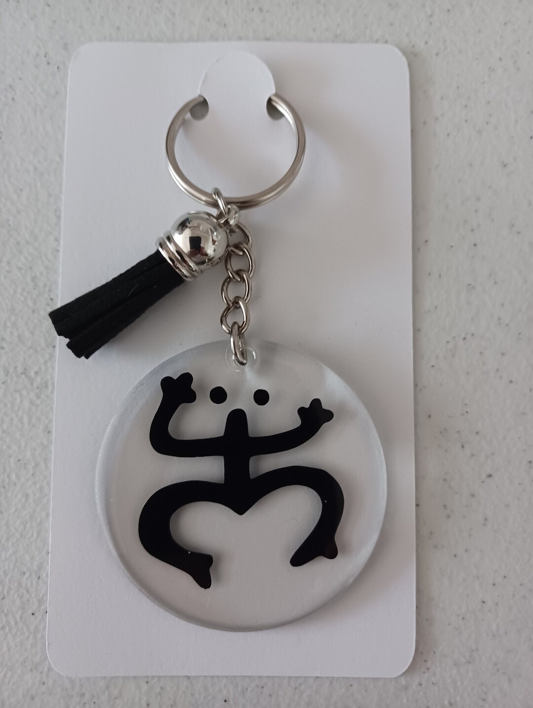 Coqui Taino Frog Acrylic Keychain With Tassel, Purse Charm, Backpack