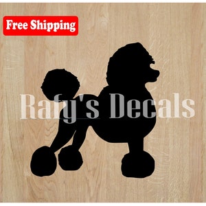 Poodle Vinyl Decal Sticker Dog Breed Puppy Choose Color FREE Shipping