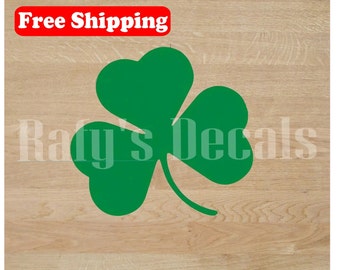 Shamrock Irish 3 Leaf Clover Vinyl Decal Sticker Laptop  Ipod Ipad Choose Size and Color Free Shipping