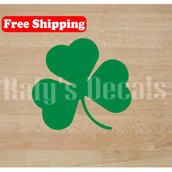 Shamrock Irish 3 Leaf Clover Vinyl Decal Sticker Laptop  Ipod Ipad Choose Size and Color Free Shipping