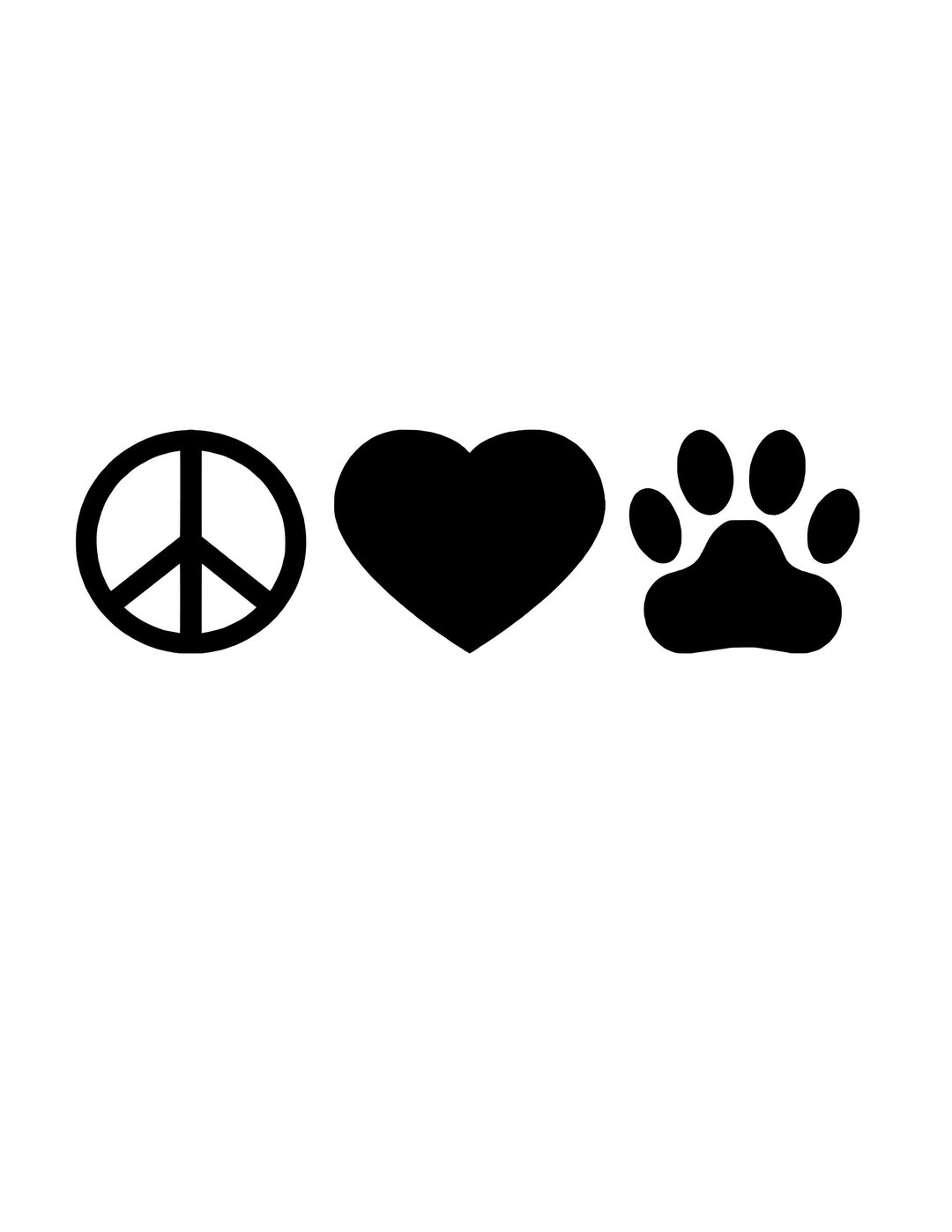 PEACE LOVE PAW Vinyl Decal Pet Dog Adopt Cat Sticker Car Window Laptop