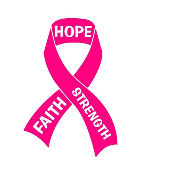 Cancer Awareness Ribbon Faith Hope Strength Vinyl Decal Etsy