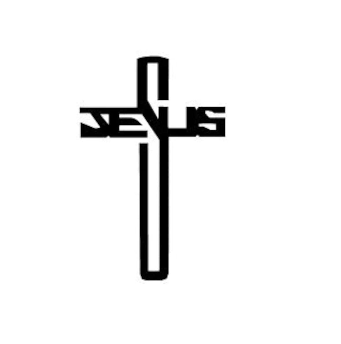 JESUS CROSS Vinyl Decal Sticker Crucifix Religious God Jesus