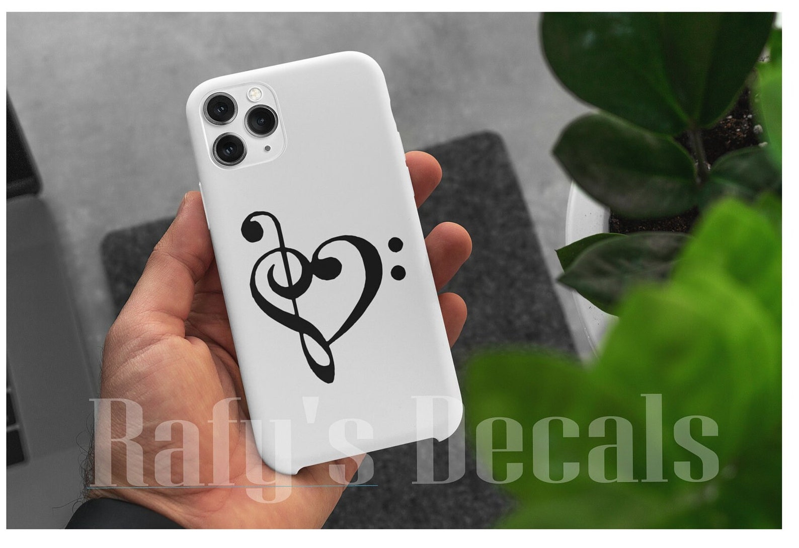 Bass Treble Clef Heart Vinyl Decal Sticker - Etsy