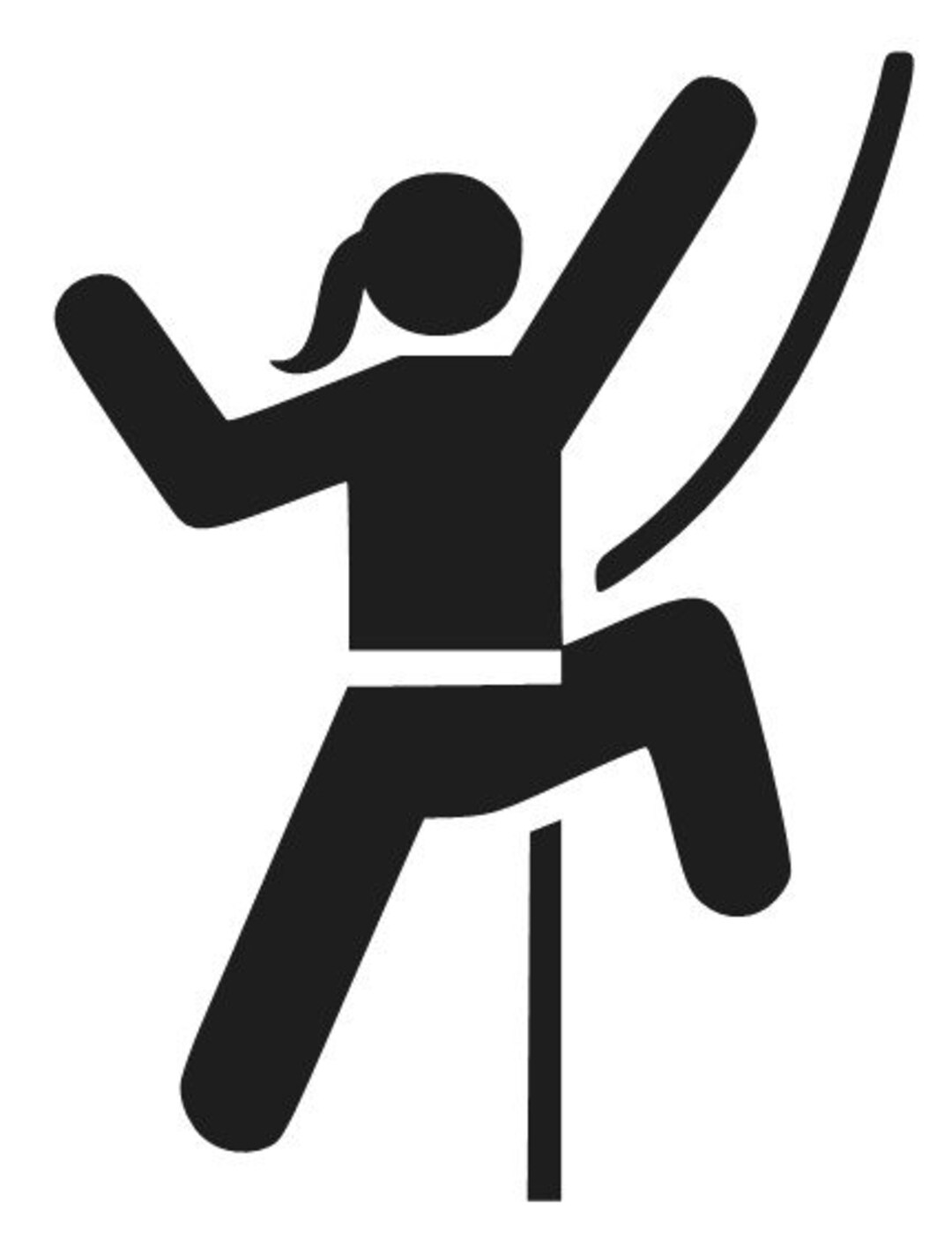 Female Climber Silhouette Vinyl Decal Sticker Camping Hiking Mountain