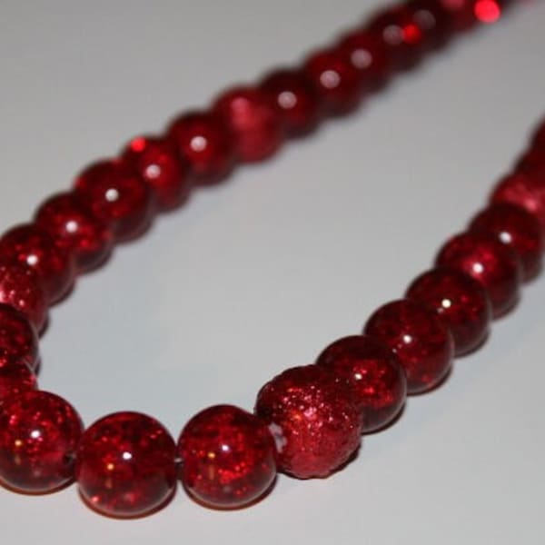 Perlenkette Rot, Perlenschmuck Rot, Halskette Perlen Rot, Kette Perlen Rot, Schmuck Perlen Rot, Perlen Rot, Halsschmuck Perlen Rot, Perlen