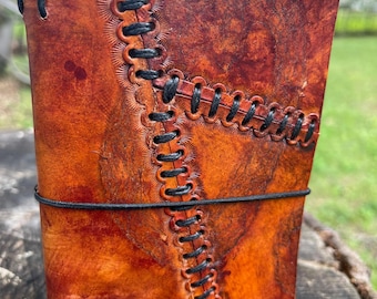 Handcrafted Leather Traveler’s Notebook – Refillable Midori Style Journal – Hand Stitched Field Journal – One of a Kind Leather Notebook