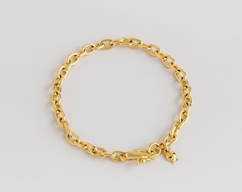 Oval Handmade Bracelet (Links), Gold Jewelry, 18k Gold Link Bracelet, Organic Bracelet, Men's Bracelet, Handmade Bracelet, Massive Bracelet