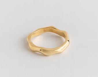 Branch Ring (Wide) ⦁ Men's Threads Band ⦁ Men's Wedding Ring ⦁ Ring 18k Yellow Gold Wedding Band ⦁ Berman