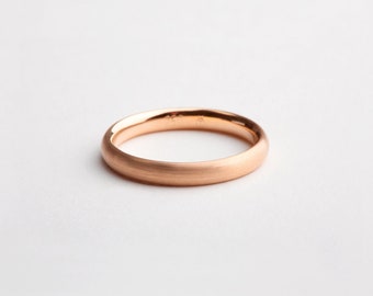 Men's 18k Rose Gold Band ⦁ Man Gold Wedding Band ⦁ Classic Rose Gold Ring ⦁ Men's Wedding Simple Ring ⦁ Round Wedding Minimal Ring
