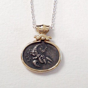 Personalized Gifts Scorpion Necklace Pendant, Mens Zodiac Scorpio Coin Jewelry, 14k Gold Pendant Astrology Necklace image 3