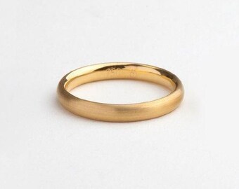 Man Round Wedding Band ⦁ 18k Yellow Gold Wedding Band ⦁ Minimal Men's Gold Band ⦁ Classic Wedding Ring ⦁ Simple Man Ring ⦁ Comfort Fit