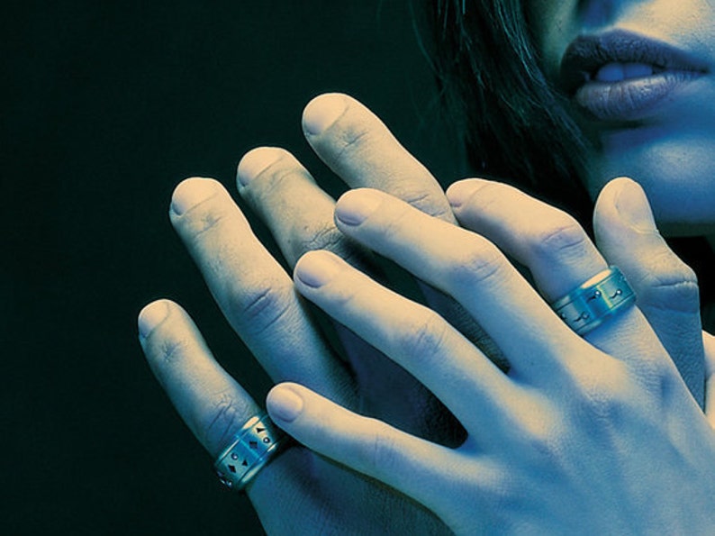 Unique Mens Wedding band \u2981 Mens Ring \u2981 Cool Man Ring Band \u2981 Sperms Spinner Ring \u2981 Stainless Steel Ring \u2981 Unique Men Jewelry Ring \u2981 Berman
