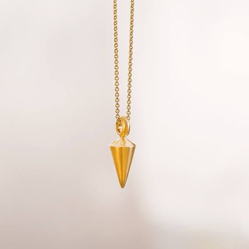 Pendulum Men's Gold Pendant Necklace Plumb Line 22kt Etsy