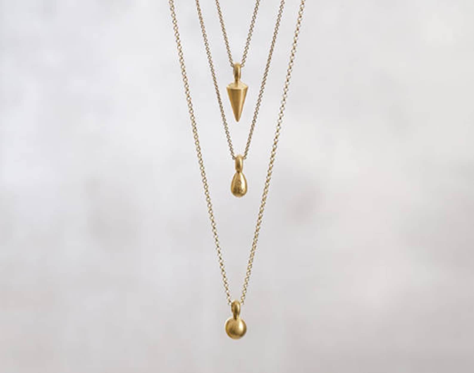 14k White Gold Plumb Pendant Necklace for Men Pendulum Etsy