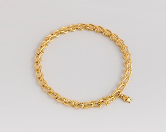 Oval Handmade Bracelet (Links), Gold Jewelry, 18k Gold Link Bracelet, Organic Bracelet, Men's Bracelet, Handmade Bracelet, Massive Bracelet