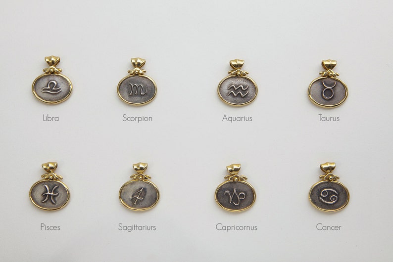 Personalized Gifts Scorpion Necklace Pendant, Mens Zodiac Scorpio Coin Jewelry, 14k Gold Pendant Astrology Necklace image 4