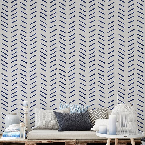 Navy Blue Chevron Wallpaper Peel and Stick Herringbone - Etsy Ireland Navy Blue Chevron Wallpaper Peel and Stick Herringbone - Etsy Ireland