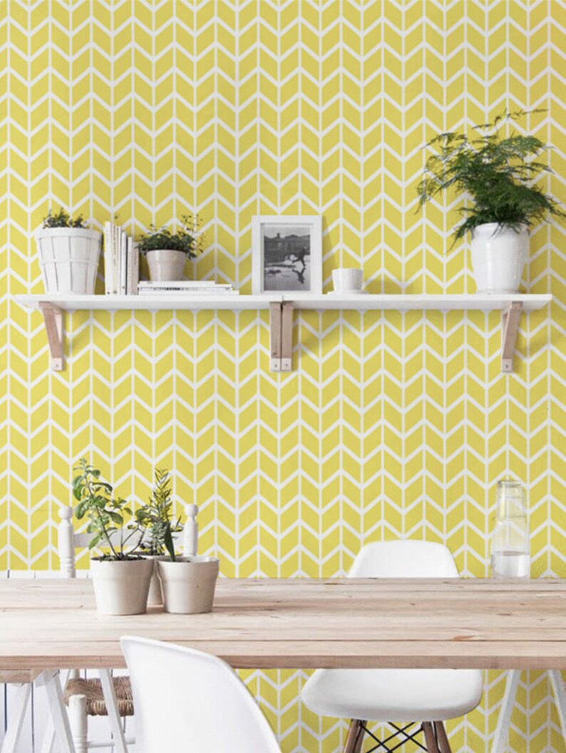 Removable Self adhesive vinyl wallpaper wall decal Chevron Etsy