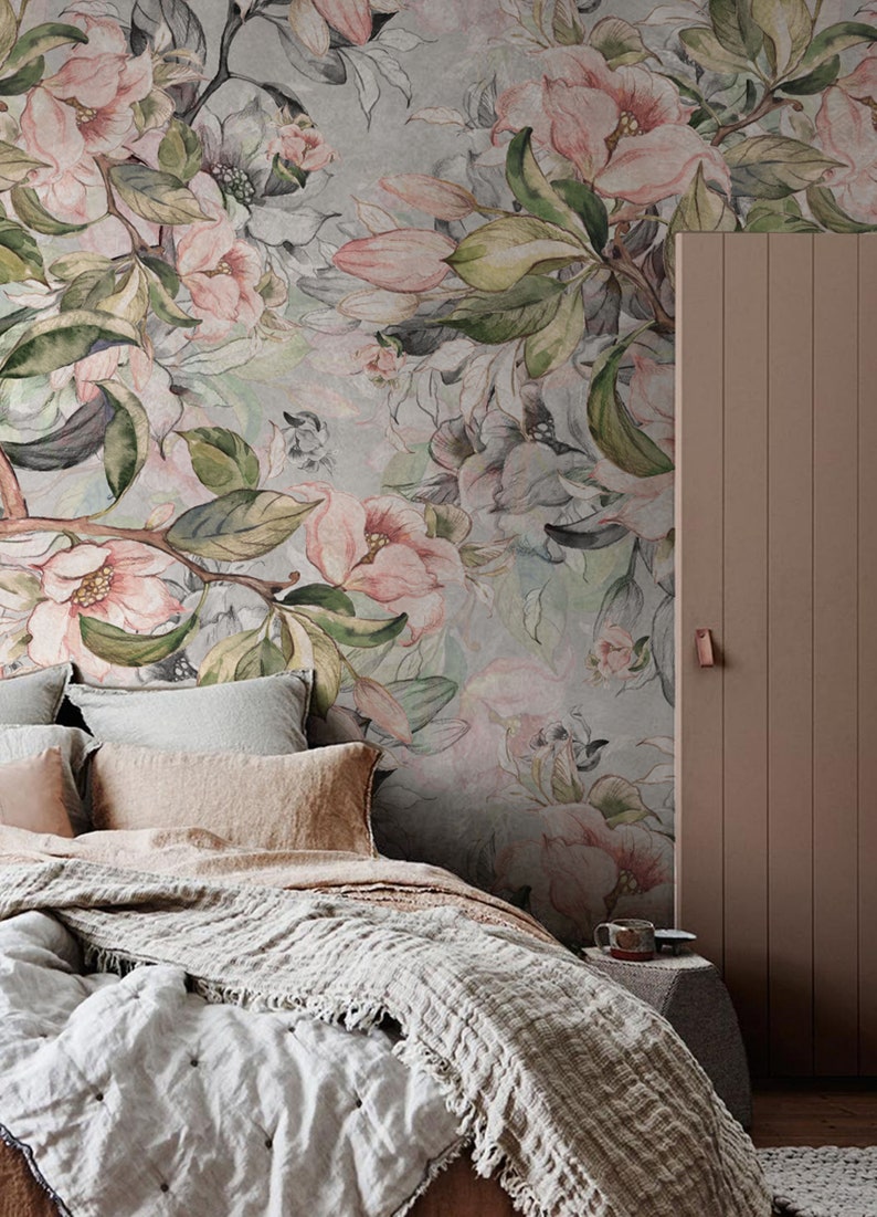 Victorian style Peel and Stick Wallpaper with Large Apple | Etsy