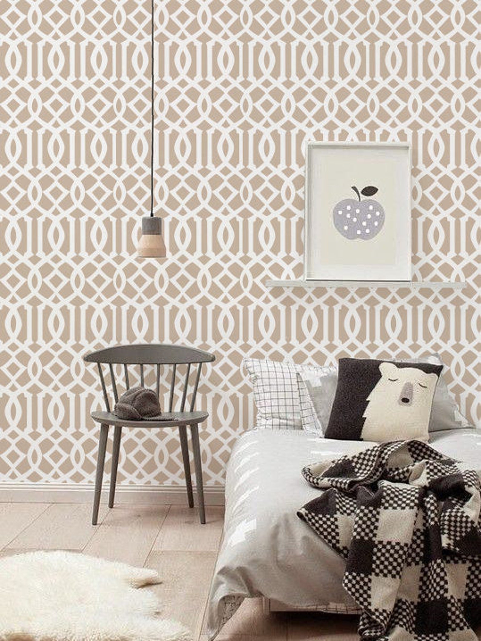 Self Adhesive Removable Wallpaper Tapestry Trellis Etsy