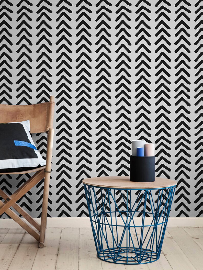 Self adhesive vinyl wallpaper chevron wallpaper pattern Etsy