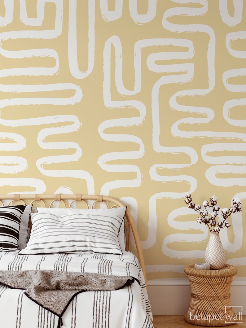 Abstract Removable Wallpaper Self Adhesive Scandinavian Etsy