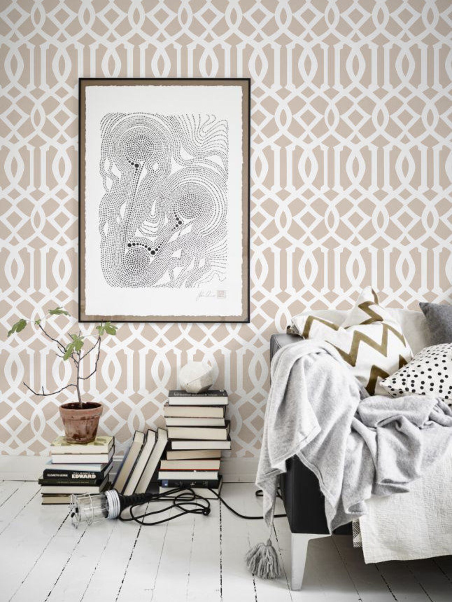 Self Adhesive Removable Wallpaper Tapestry Trellis Etsy