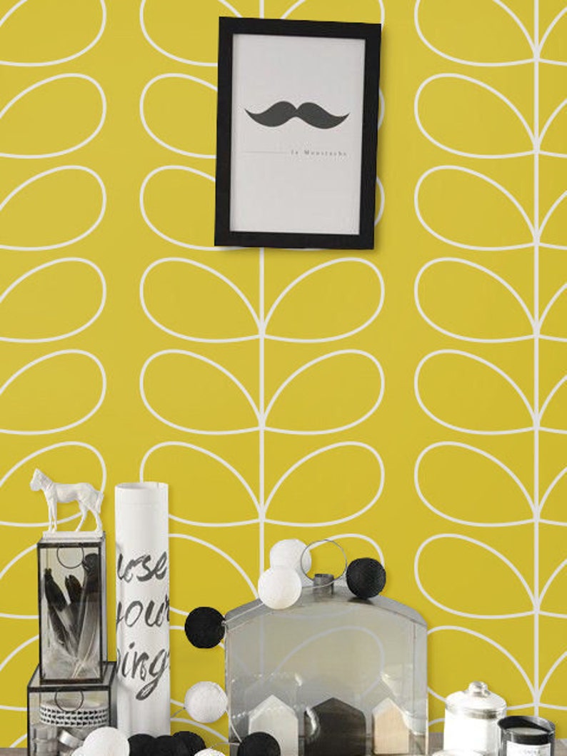 Selfadhesive Peel and Stick Vinyl Wallpaper Leaf Pattern Etsy