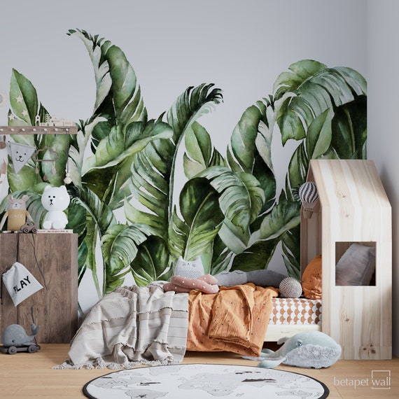 Banana Leaves Peel And Stick Removable Wallpaper  Love vs Design