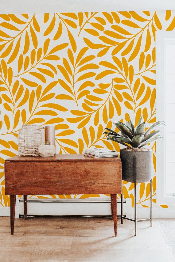 Honey Yellow Peel and Stick Wallpaper Botanical Wallpaper - Etsy Australia Honey Yellow Peel and Stick Wallpaper Botanical Wallpaper - Etsy Australia