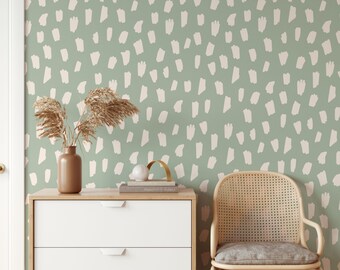 Green Speckle Pattern Wallpaper - Removable Self-Adhesive Covering - N097