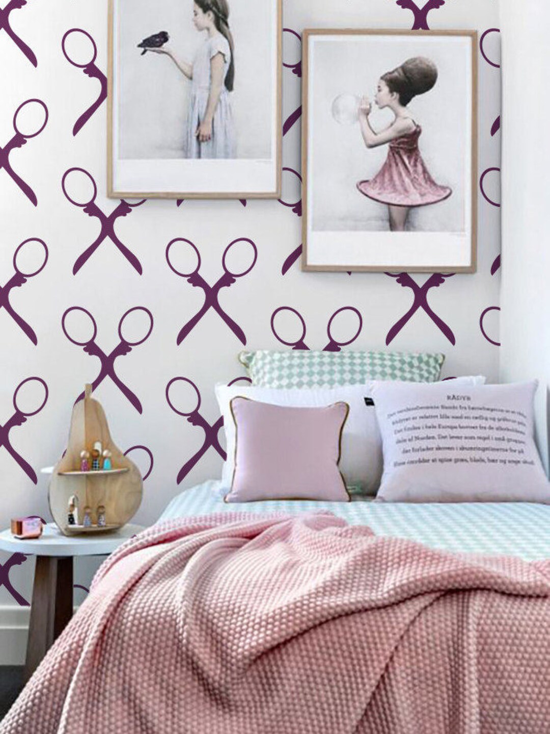 Self Adhesive Vinyl Temporary Wallpaper Wall Decal Scissors Etsy