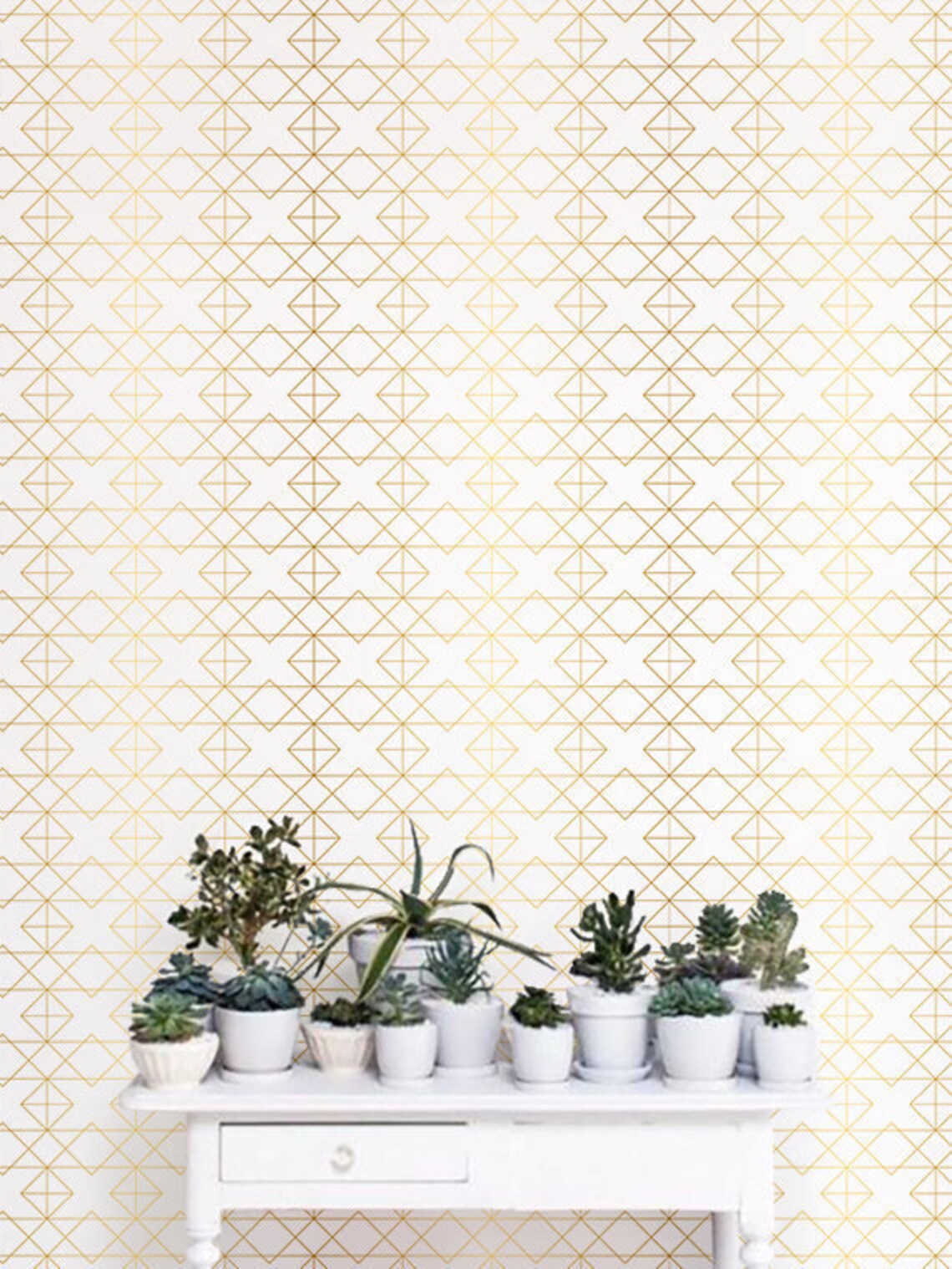 Geometric Solid Gold Wallpaper/ Removable Wallpaper/ - Etsy