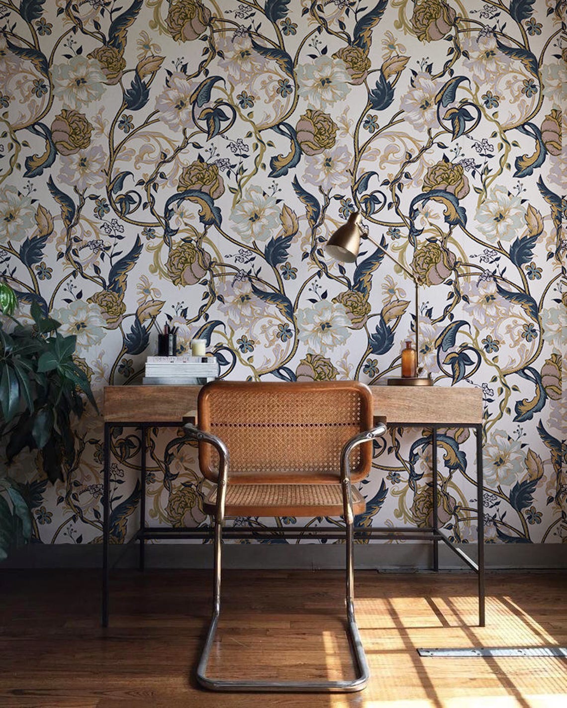 Vintage Floral Wallpaper Retro Wall Mural Floral Home Décor Etsy UK