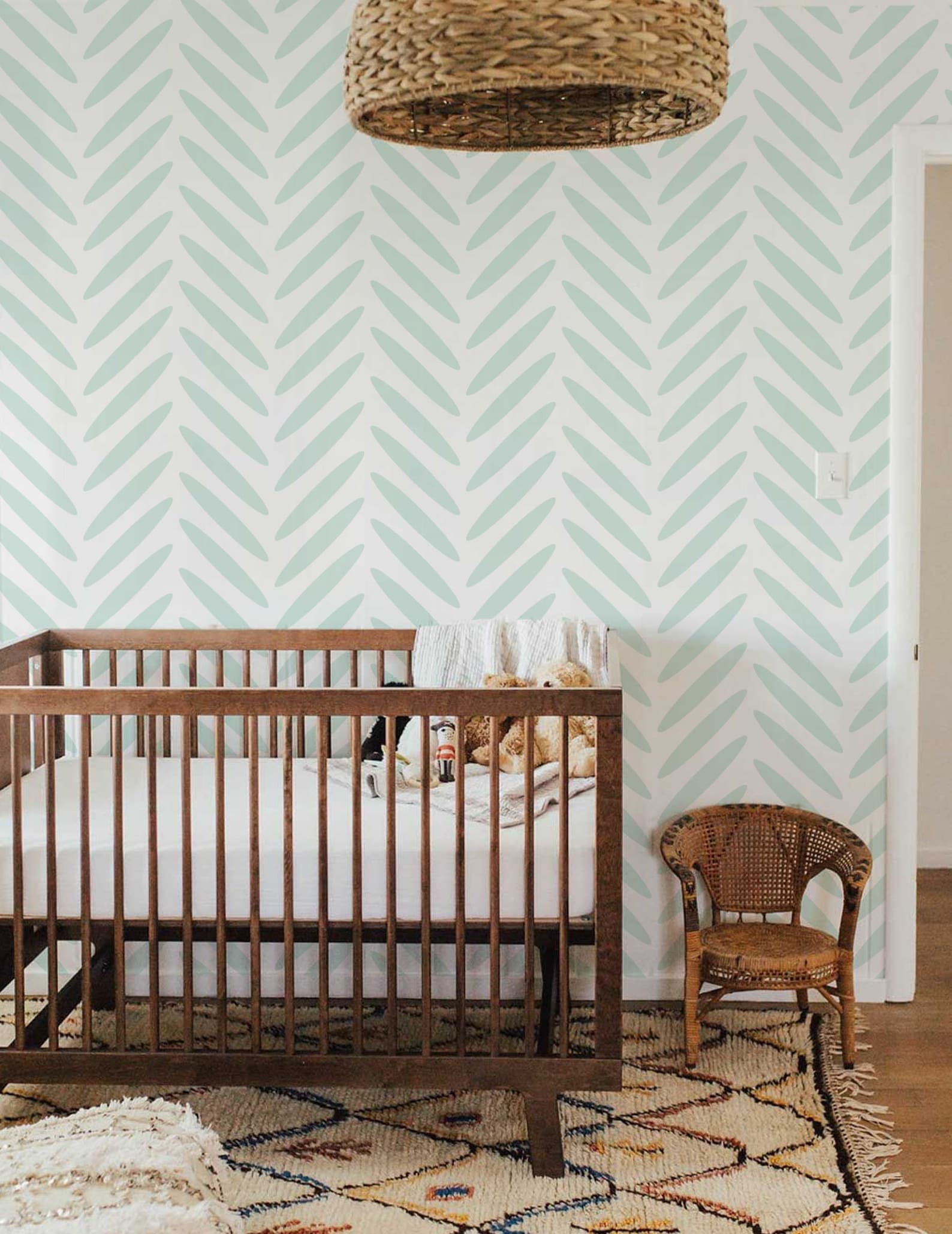Blue Herringbone Removable Wallpaper Peel and Stick Wallpaper Etsy