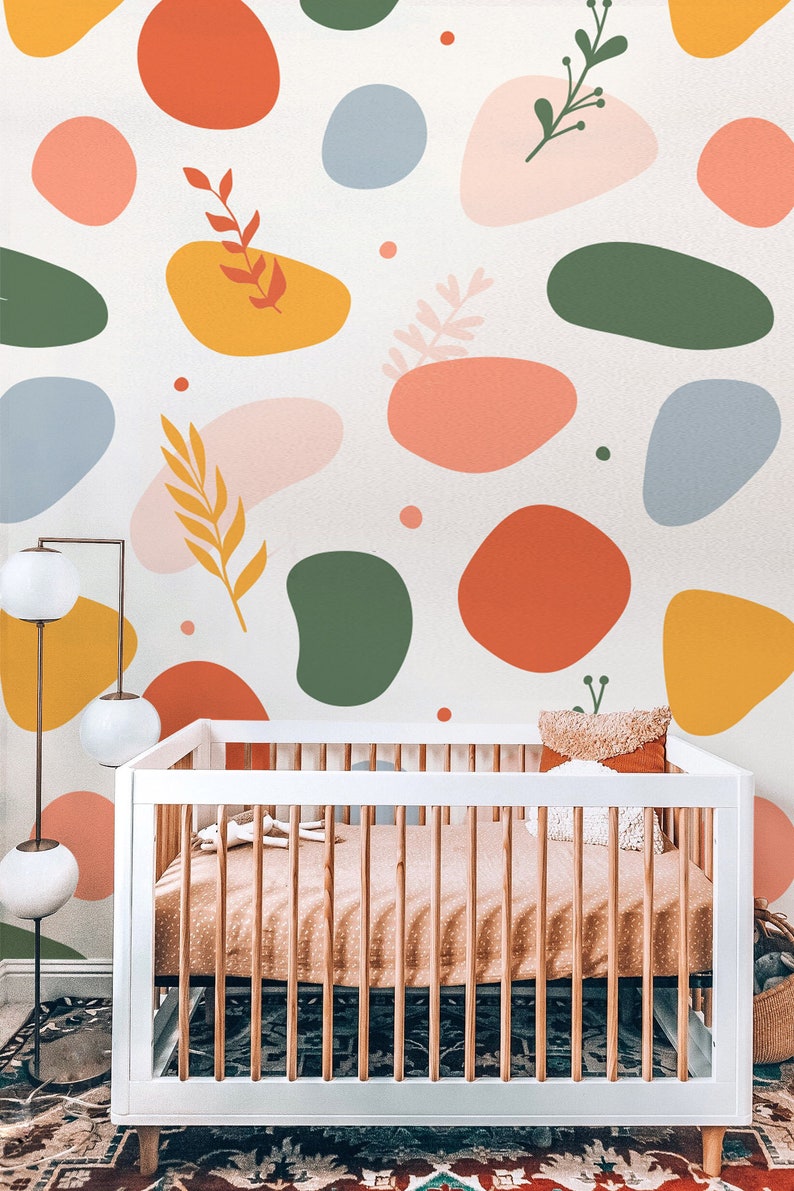 Contemporary Peel and Stick Wallpaper Color Shape Wallpaper Etsy