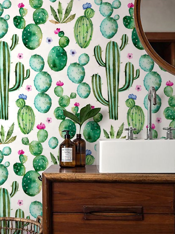 Papier peint Cactus coloré - Baby Wall
