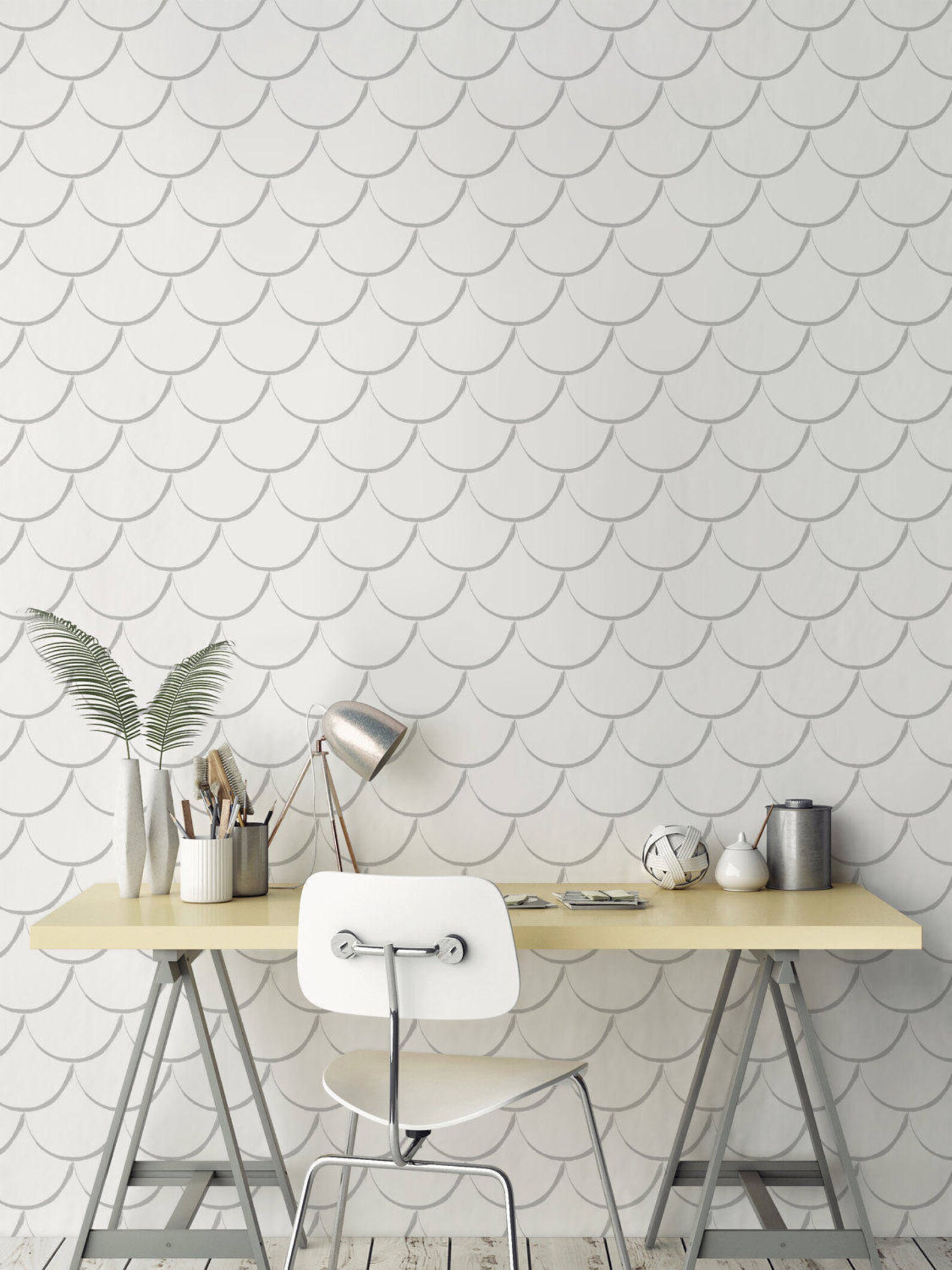 Removable Scallop Wallpaper Self adhesive Scallop pattern Etsy
