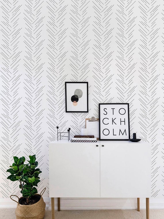 Herringbone Removable Wallpaper Peel and Stick Chevron - Etsy Herringbone Removable Wallpaper Peel and Stick Chevron - Etsy