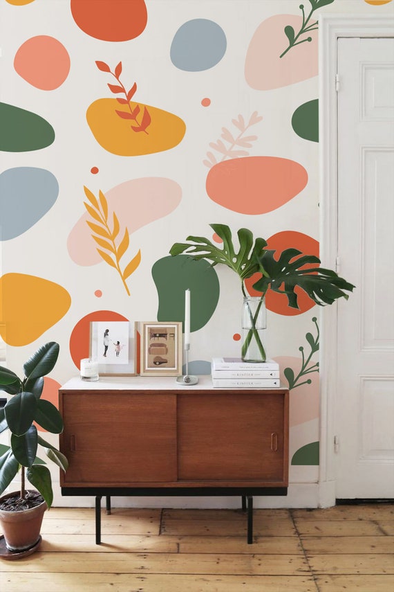 Contemporary Peel and Stick Wallpaper Color Shape Wallpaper - Etsy Contemporary Peel and Stick Wallpaper Color Shape Wallpaper - Etsy