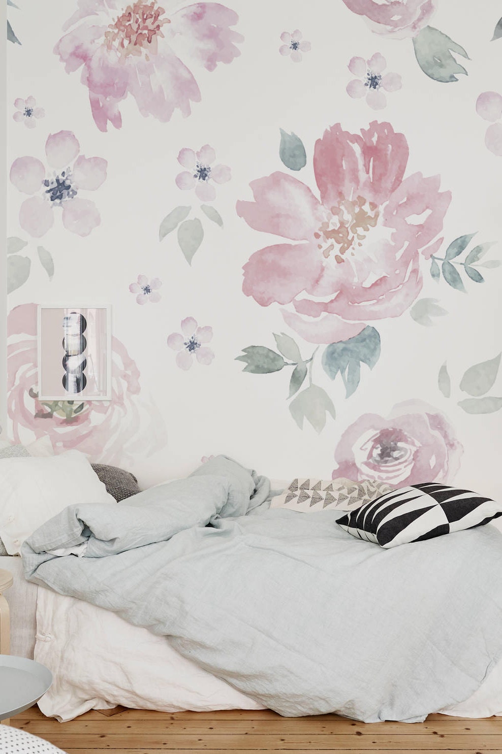 Floral Wallpaper Flower Wallpaper Wall Mural Floral Home | Etsy